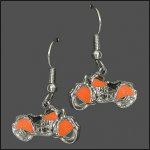 HD Orange Inlay Motorcycle Earrings
